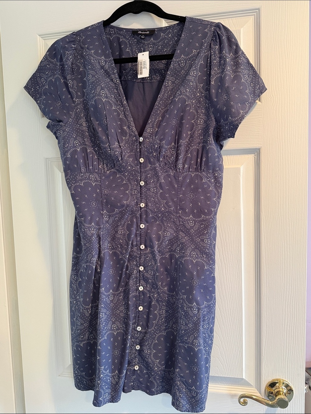 Madewell Women’s Blue Paisley Button-Front Dress - NWT